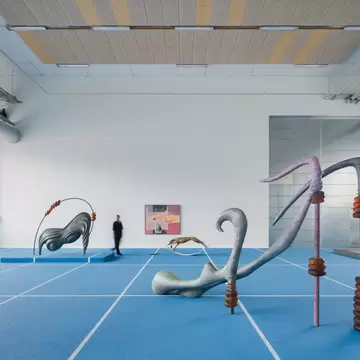 Paper Planes by Camille Henrot installation in Copenhagen Contemporary. Copenhagen, Denmark. 