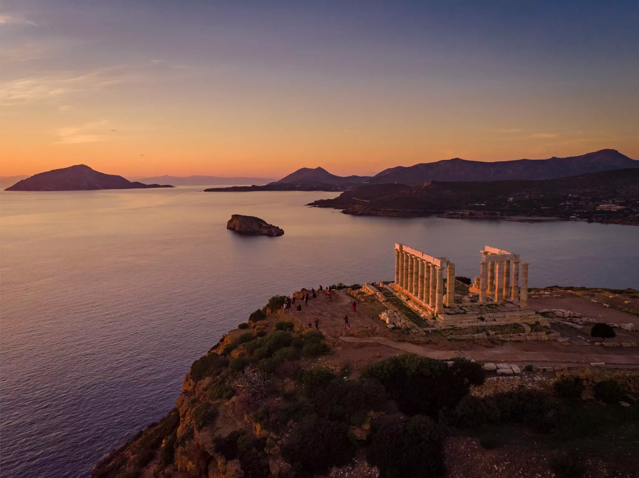 Sunset over the Temple of Poseidon at Cape Sounio, Greece., License Type: media, Download Time: 2025-11-24T21:59:38.000Z, User: LP_YKhanna, Editorial: false, purchase_order: 65050 - Digital Destinations and Articles, job: LP, client: App Content, other: Yuvraj Khanna