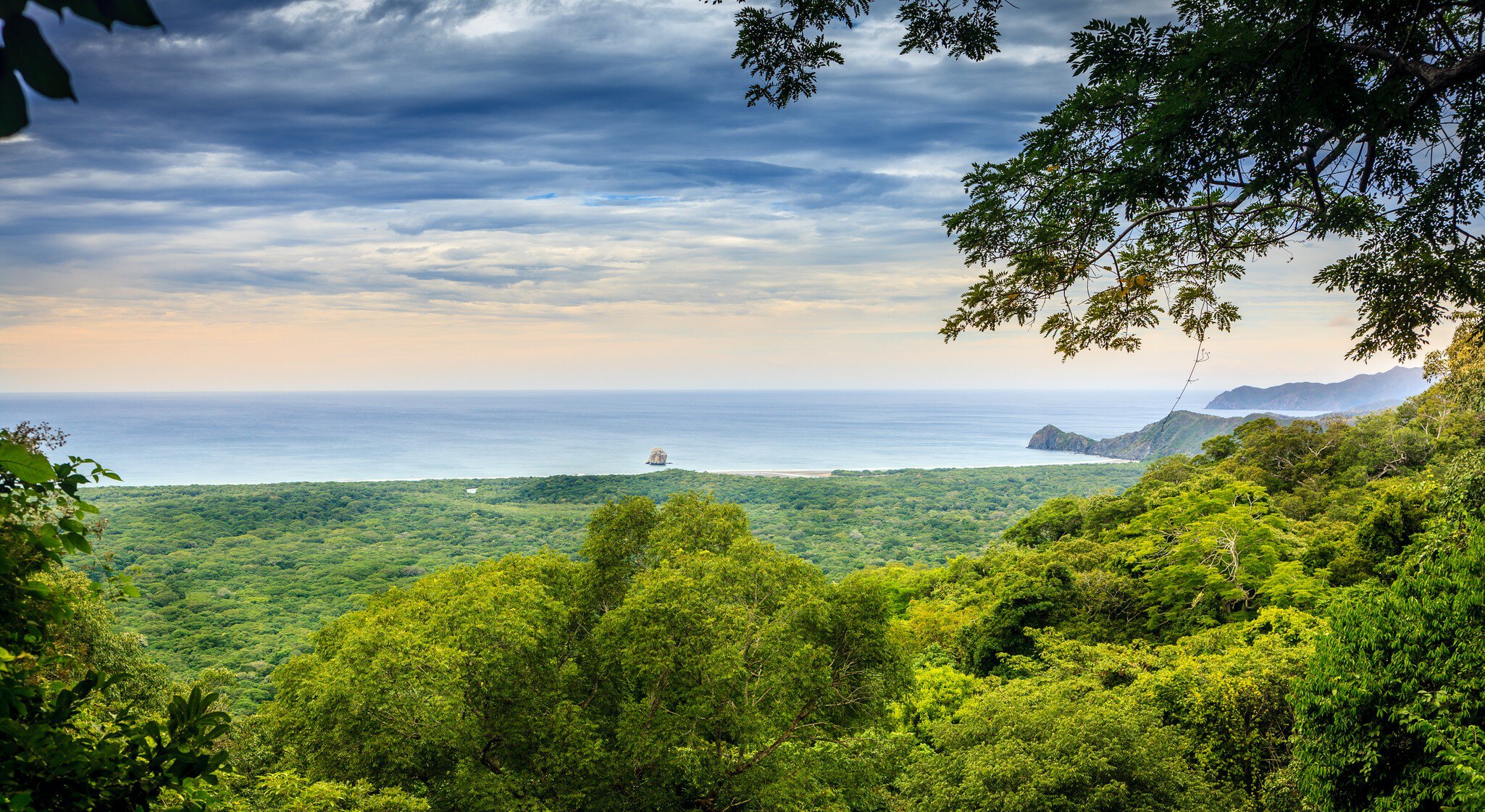 Overlook of the Pacific coastline in Santa Rosa National Park in Costa Rica.