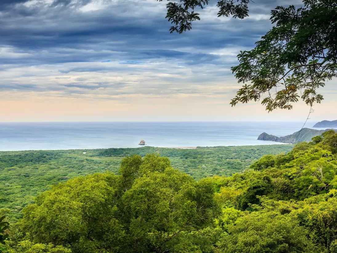 Overlook of the Pacific coastline in Santa Rosa National Park in Costa Rica.