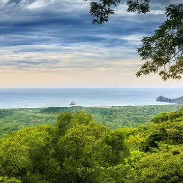 Overlook of the Pacific coastline in Santa Rosa National Park in Costa Rica.