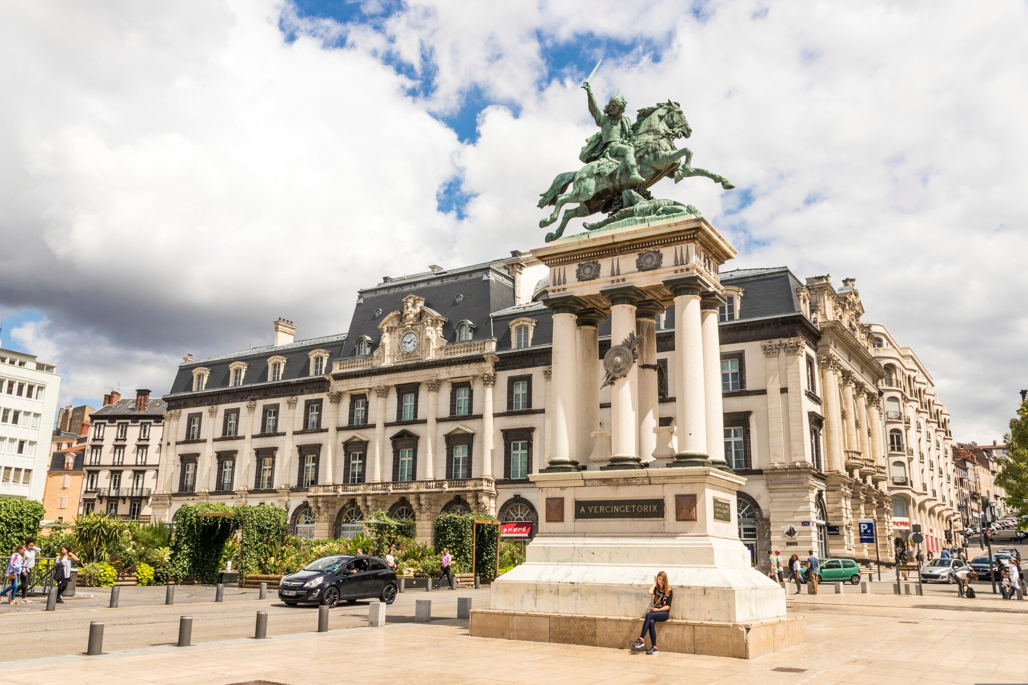 Clermont-Ferrand, France. Statue of Vercingetorix, king and chieftain of the Arverni tribe who united the Gauls against Roman forces, at Place de Jaude