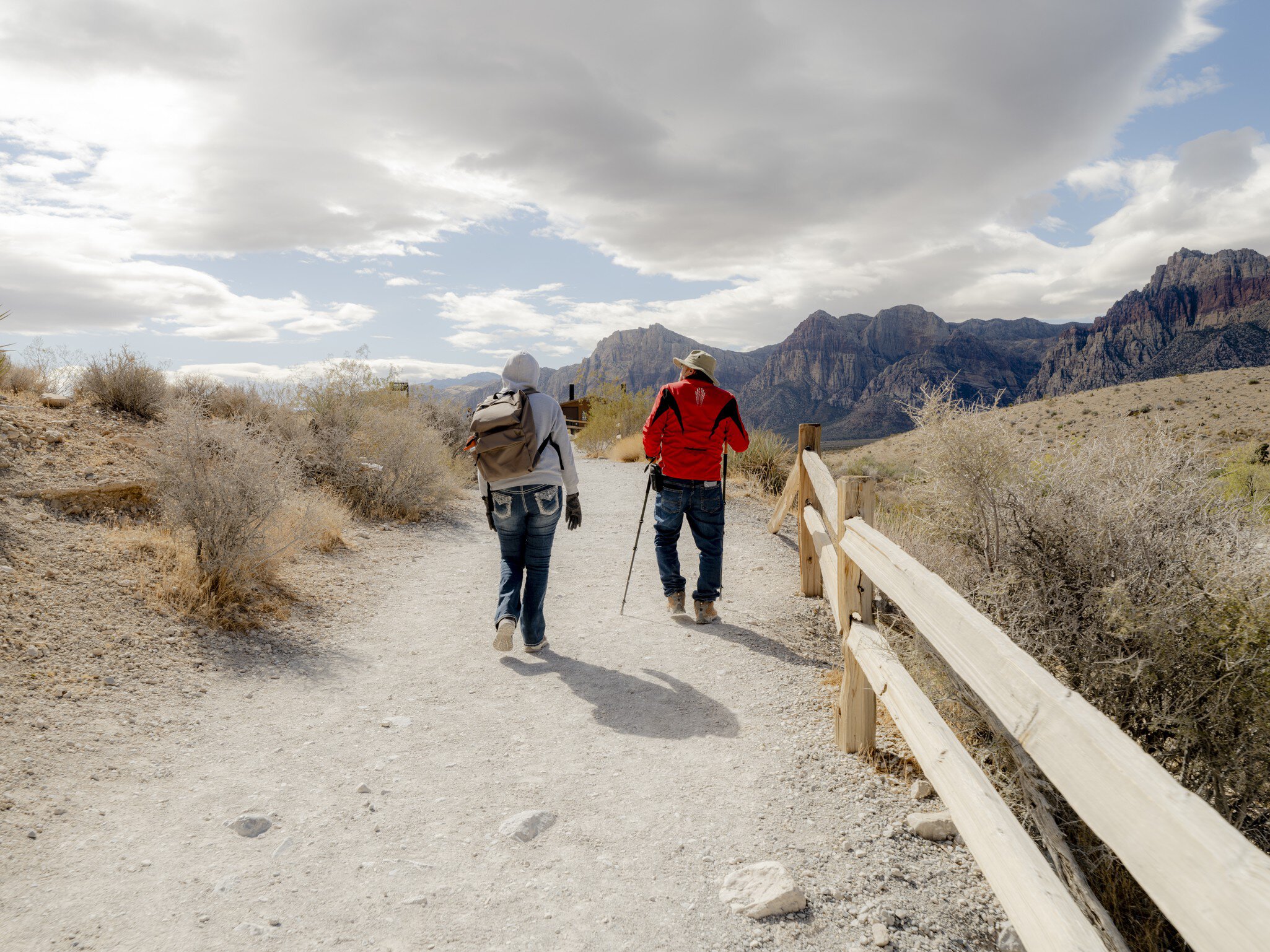 Las Vegas, Nevada. October, 2024....Sandstone quarry overlook trail area. Red Rock Canyon National Conservation Area.