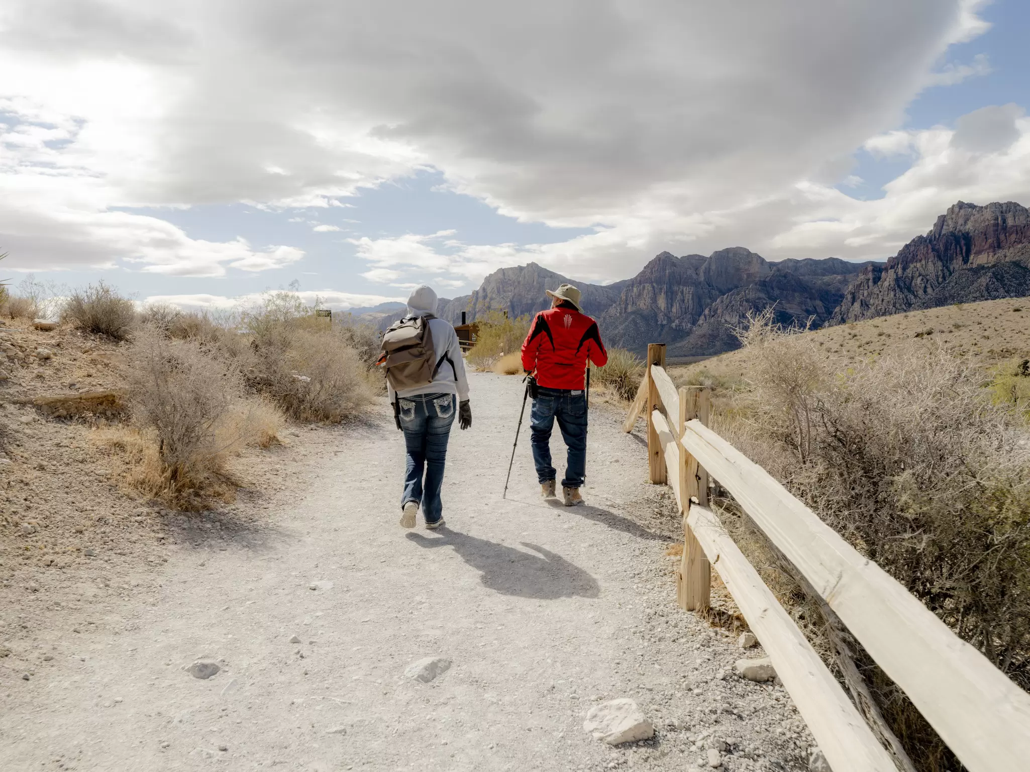 Las Vegas, Nevada. October, 2024....Sandstone quarry overlook trail area. Red Rock Canyon National Conservation Area.