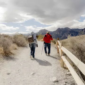 Las Vegas, Nevada. October, 2024....Sandstone quarry overlook trail area. Red Rock Canyon National Conservation Area.
