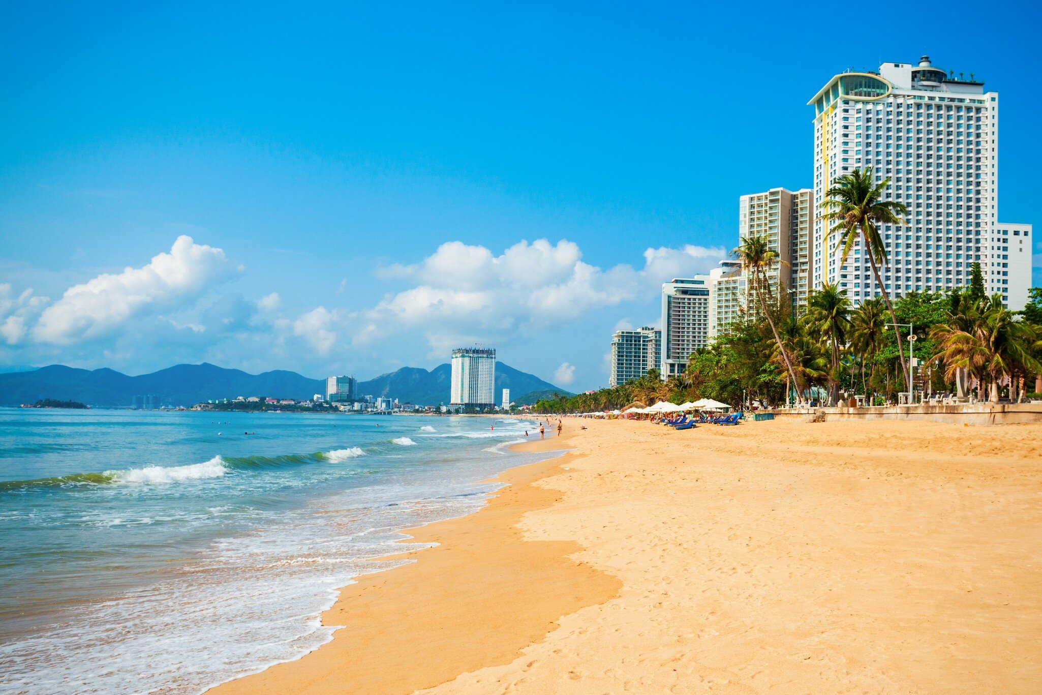 Nha Trang city beach, a public beach located in Nha Trang, Vietnam.