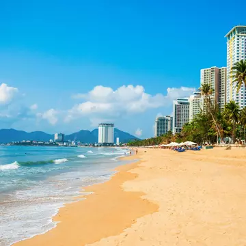 Nha Trang city beach, a public beach located in Nha Trang, Vietnam.