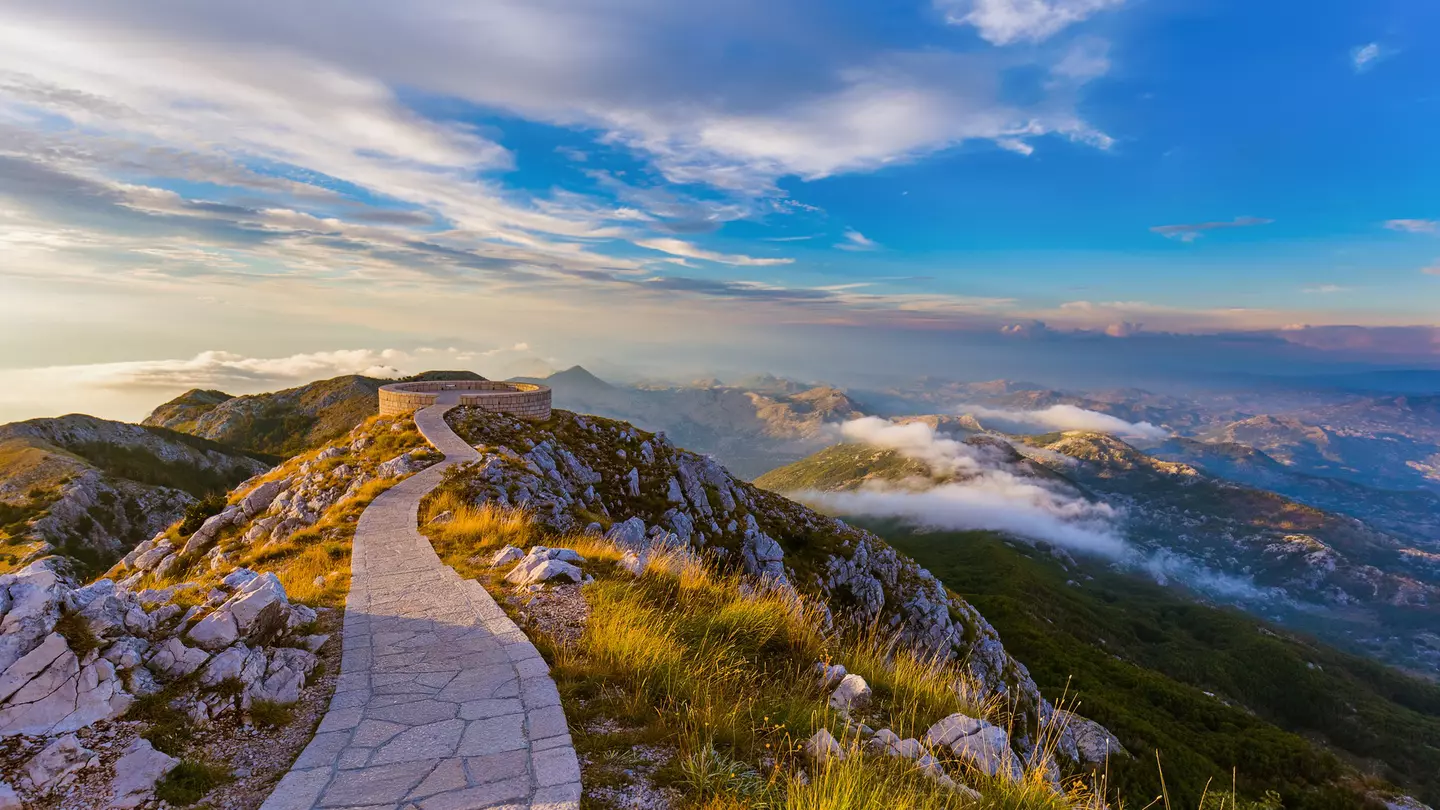 Mountains in Lovcen National park at sunset, Montenegro.