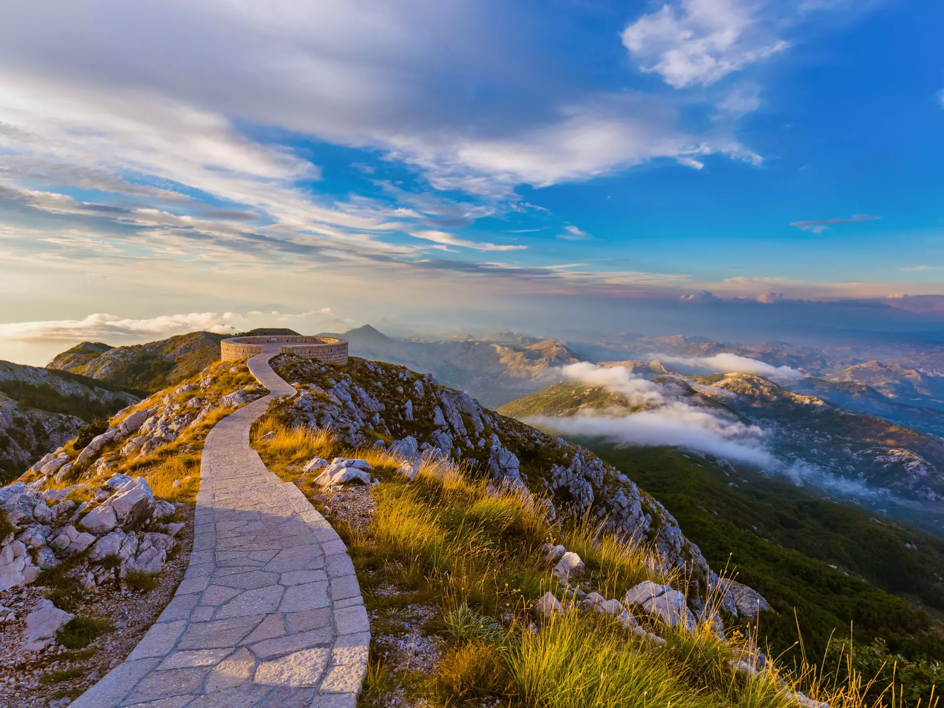 Mountains in Lovcen National park at sunset, Montenegro.