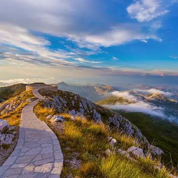 Mountains in Lovcen National park at sunset, Montenegro.