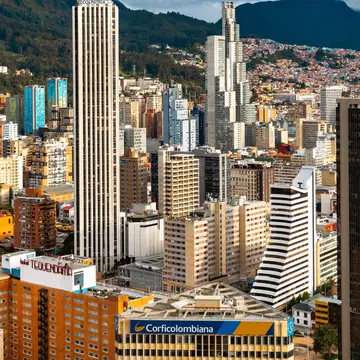 Aerial view of Bogota, Colombia.