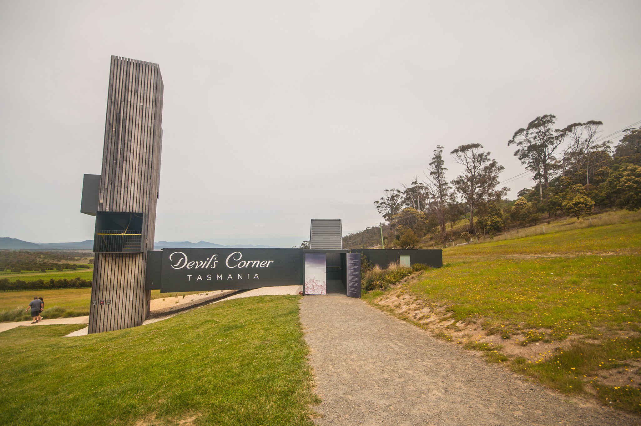 Devil's Corner lookout tower along the way to Freycinet National Park in Apslawn, Tasmania, Australia.