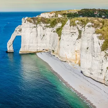 The famous white cliffs at Etretat in Normandy.
