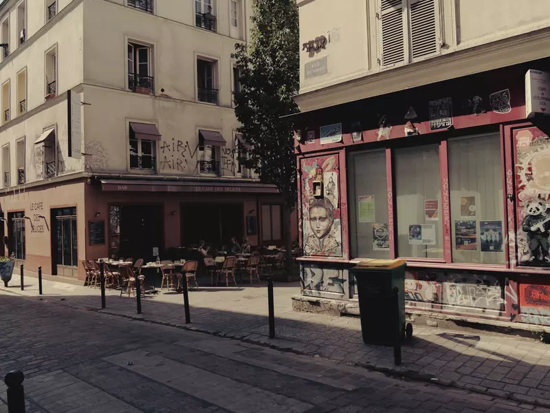 Rue Denoyez.In Belleville. Paris, France 