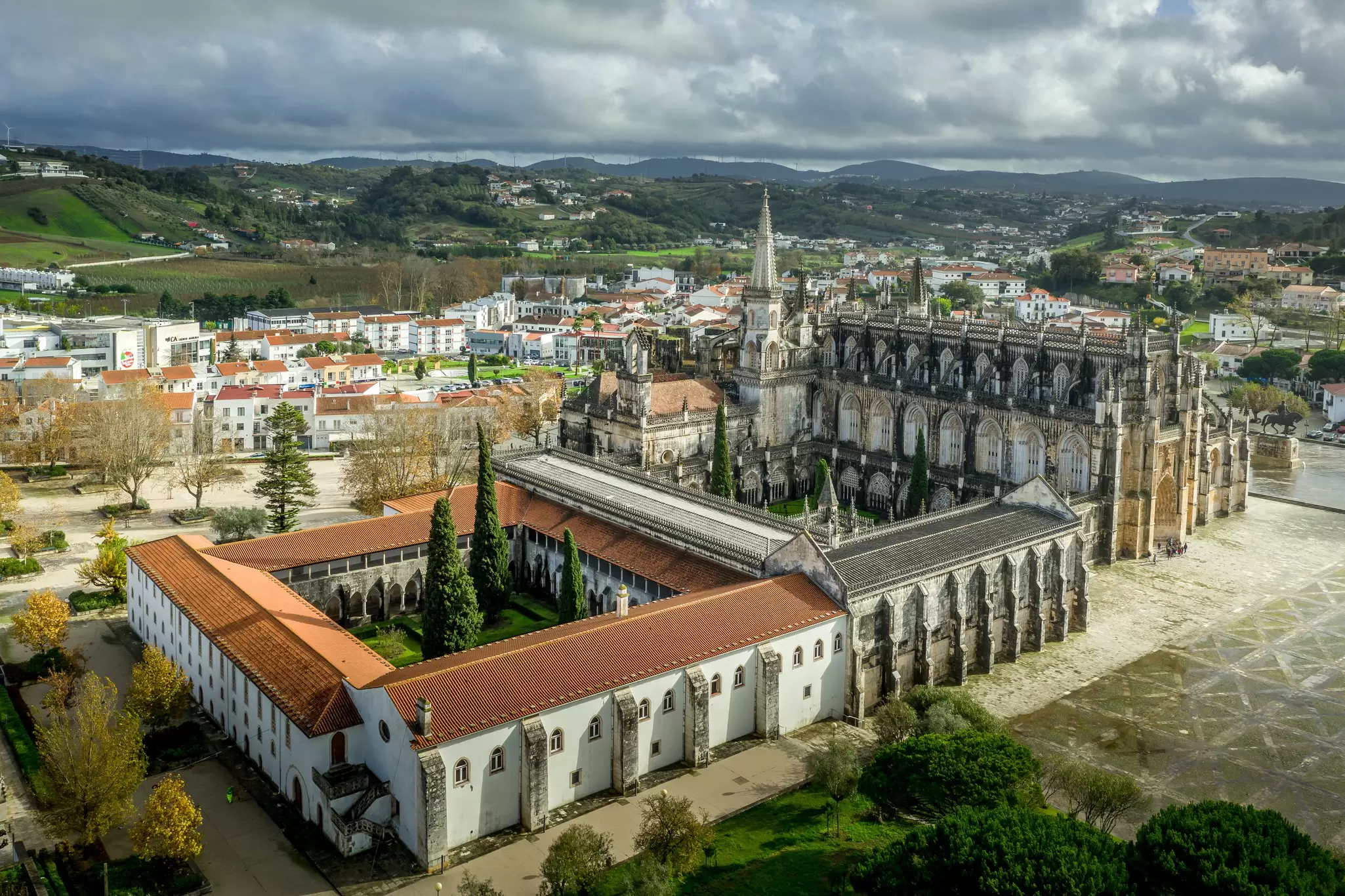 Aerial view of the Mosteiro da Batalha in Portugal.