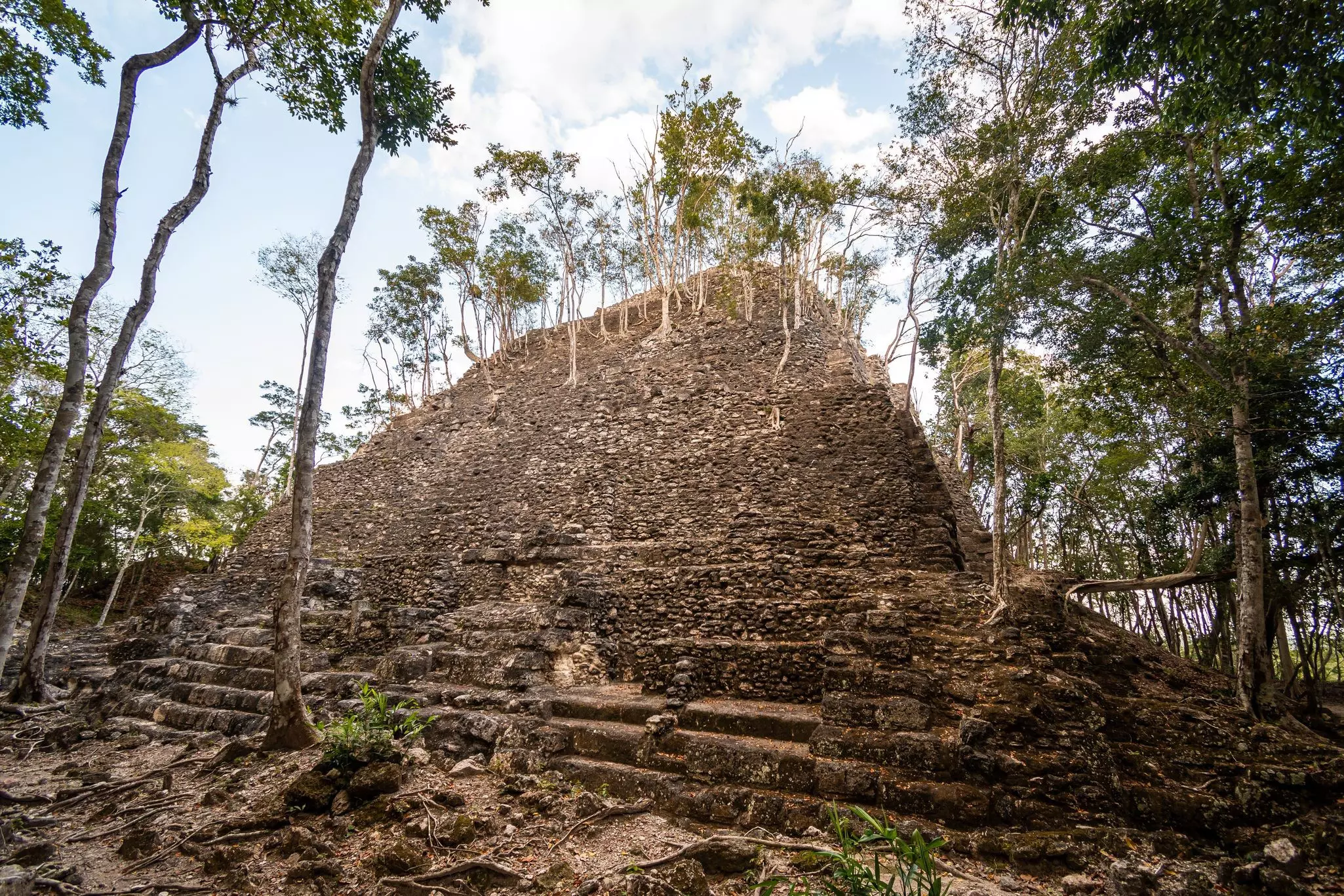 Ruins of an ancient Mayan pyramid (La Danta) deep in the Guatamalan jungle