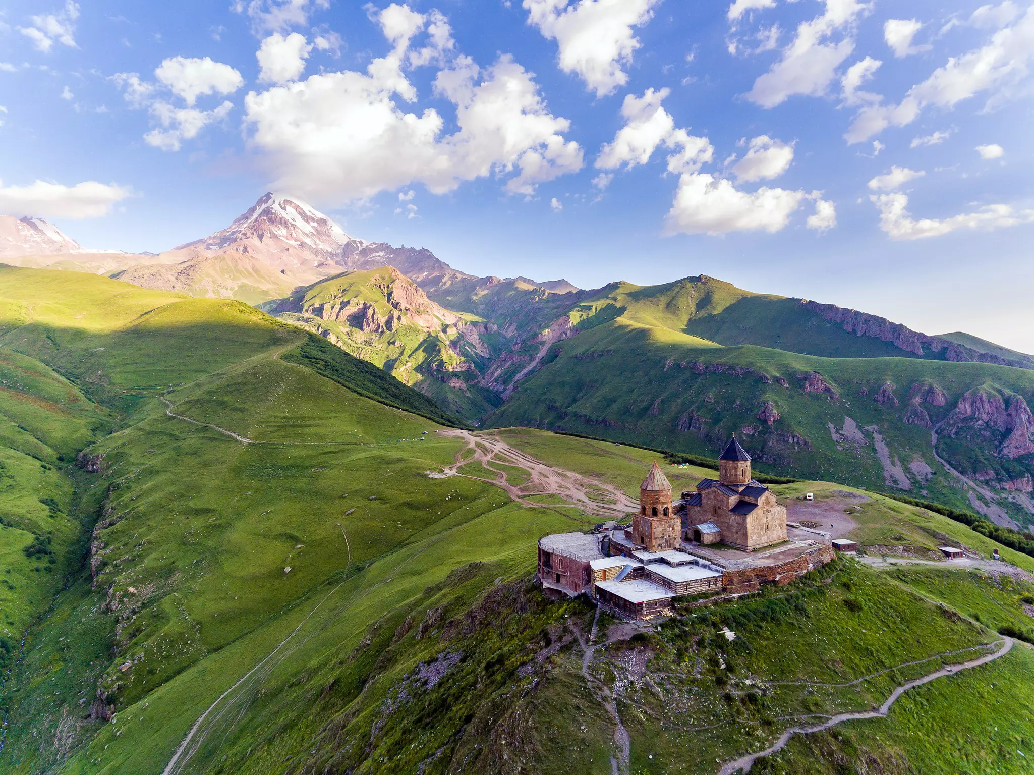 Tsminda Sameba Church near Kazbegi. UBC Stock / Shutterstock