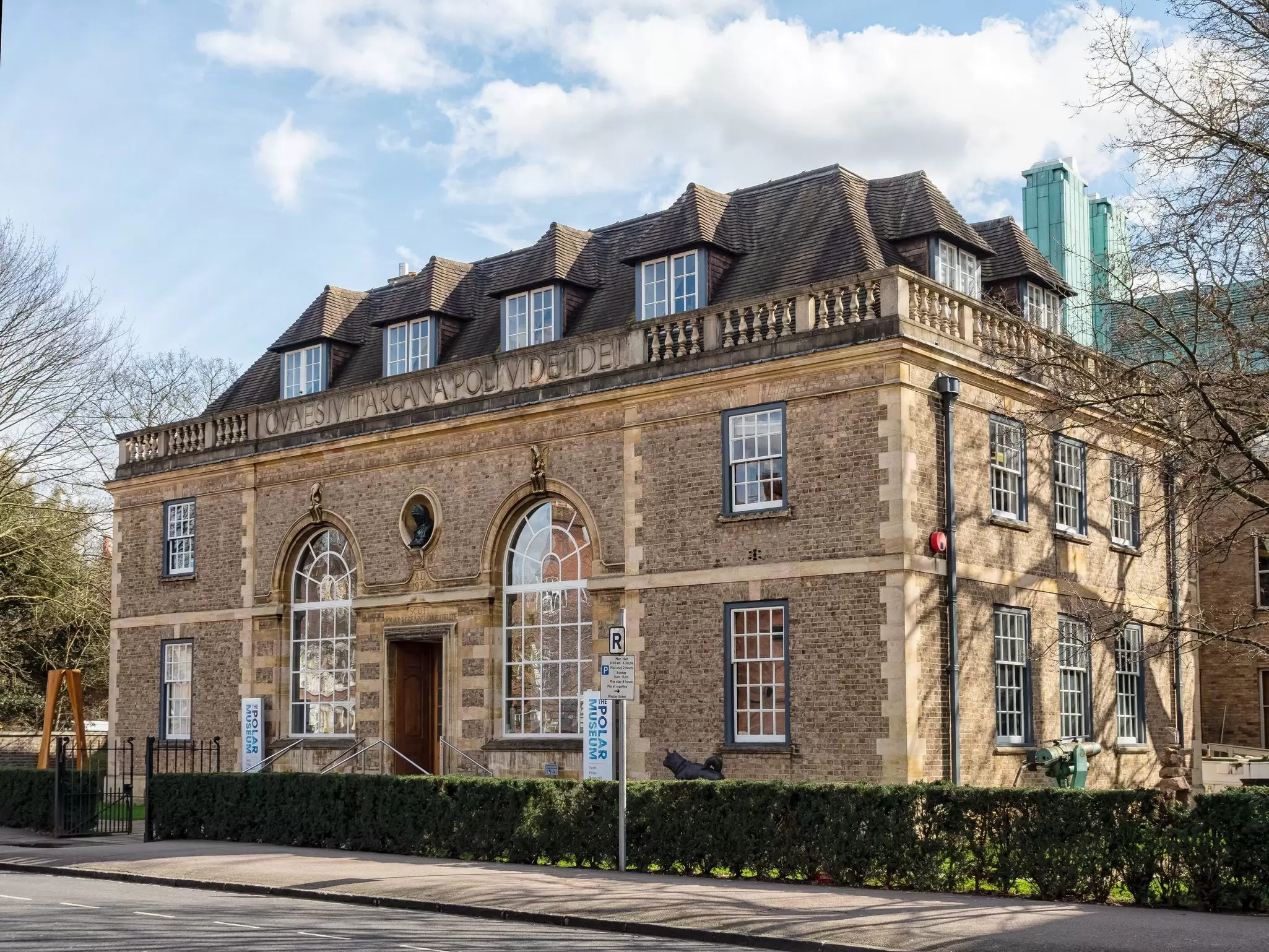 Exterior view of the Polar Museum in Cambridge, UK.