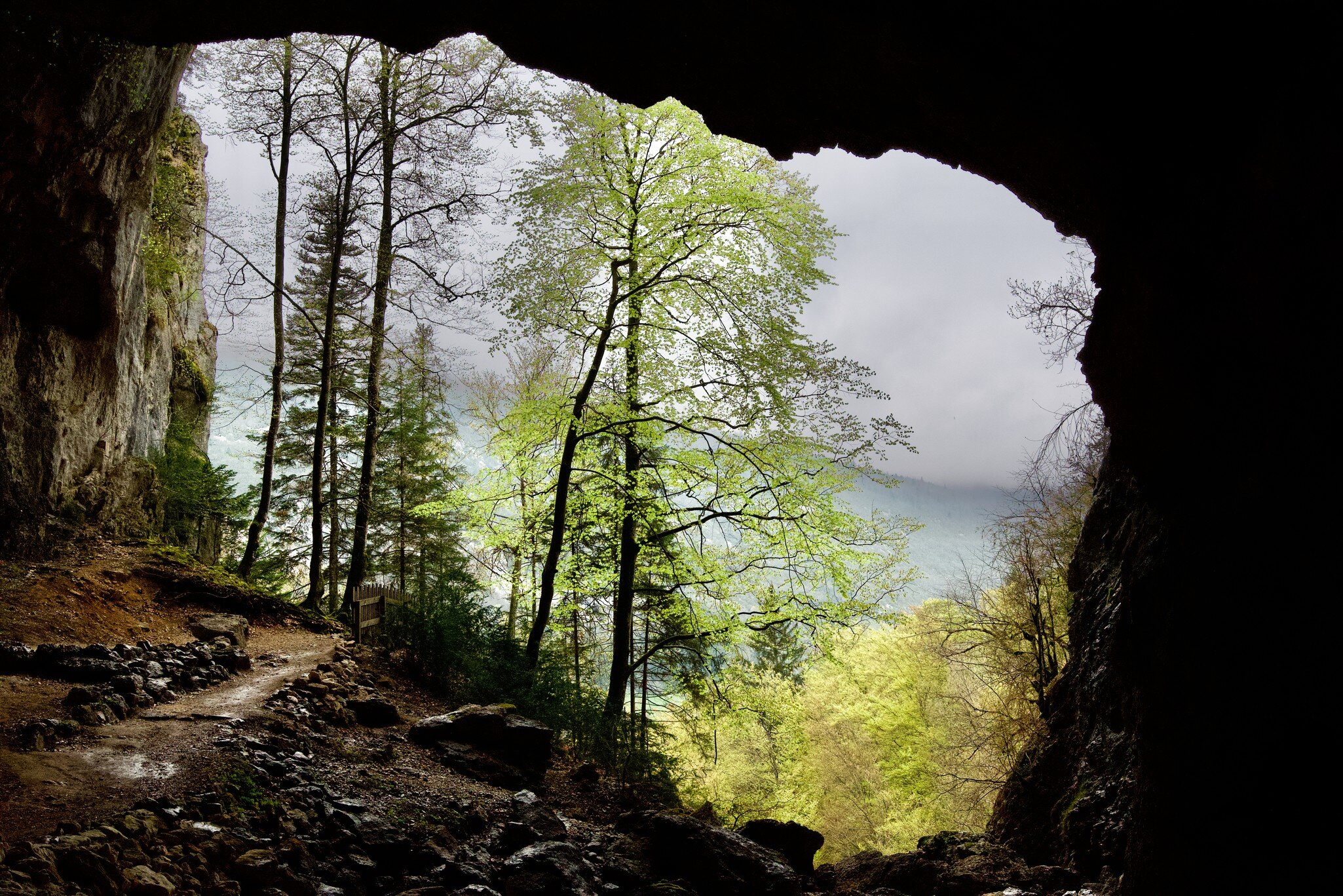 Famous Luire cave entrance in the Saint Agnan en Vercors village in France