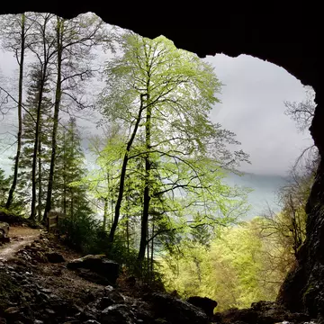 Famous Luire cave entrance in the Saint Agnan en Vercors village in France