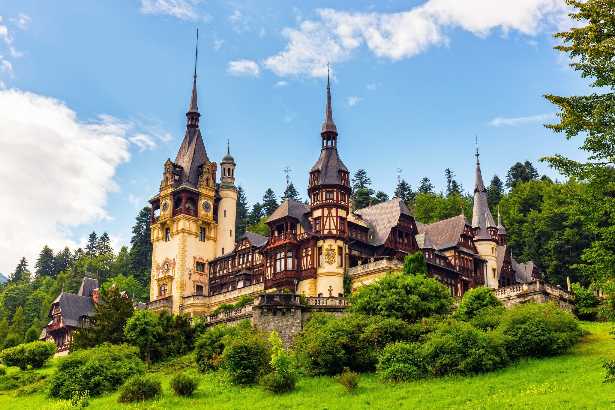 Exterior of Peles castle.