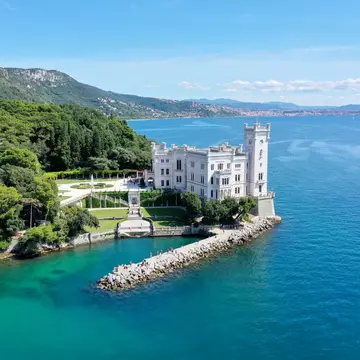 Miramare castle Trieste Italy aerial view