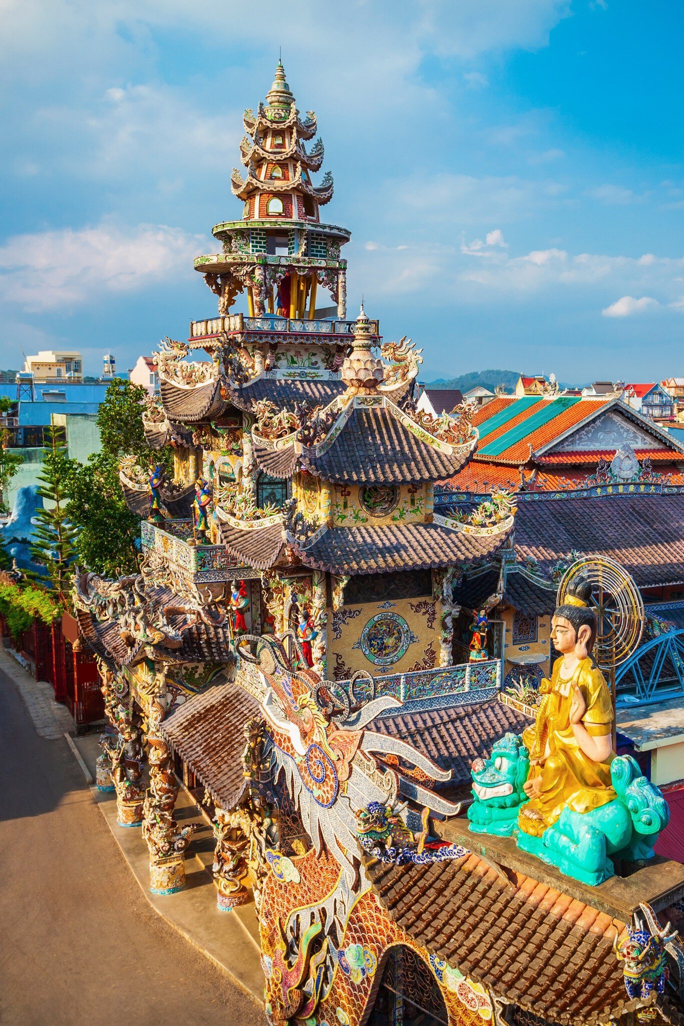 View of Linh Phuoc Pagoda in Dalat, Vietnam.