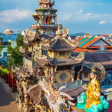 View of Linh Phuoc Pagoda in Dalat, Vietnam.