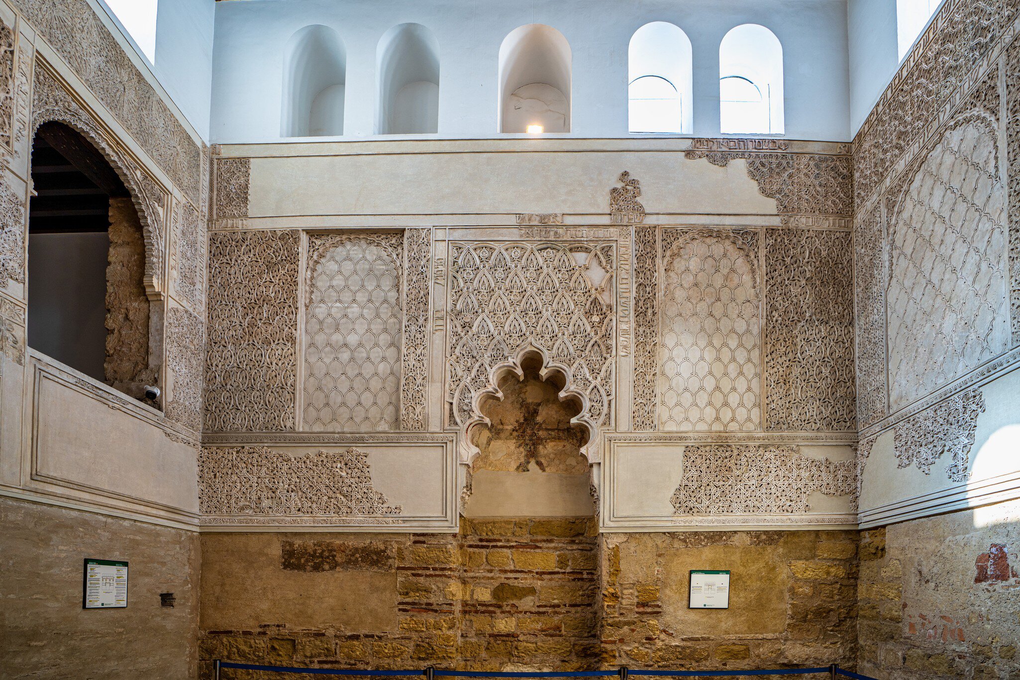View of the architecture inside the Sinagoga de Córdoba in Spain.