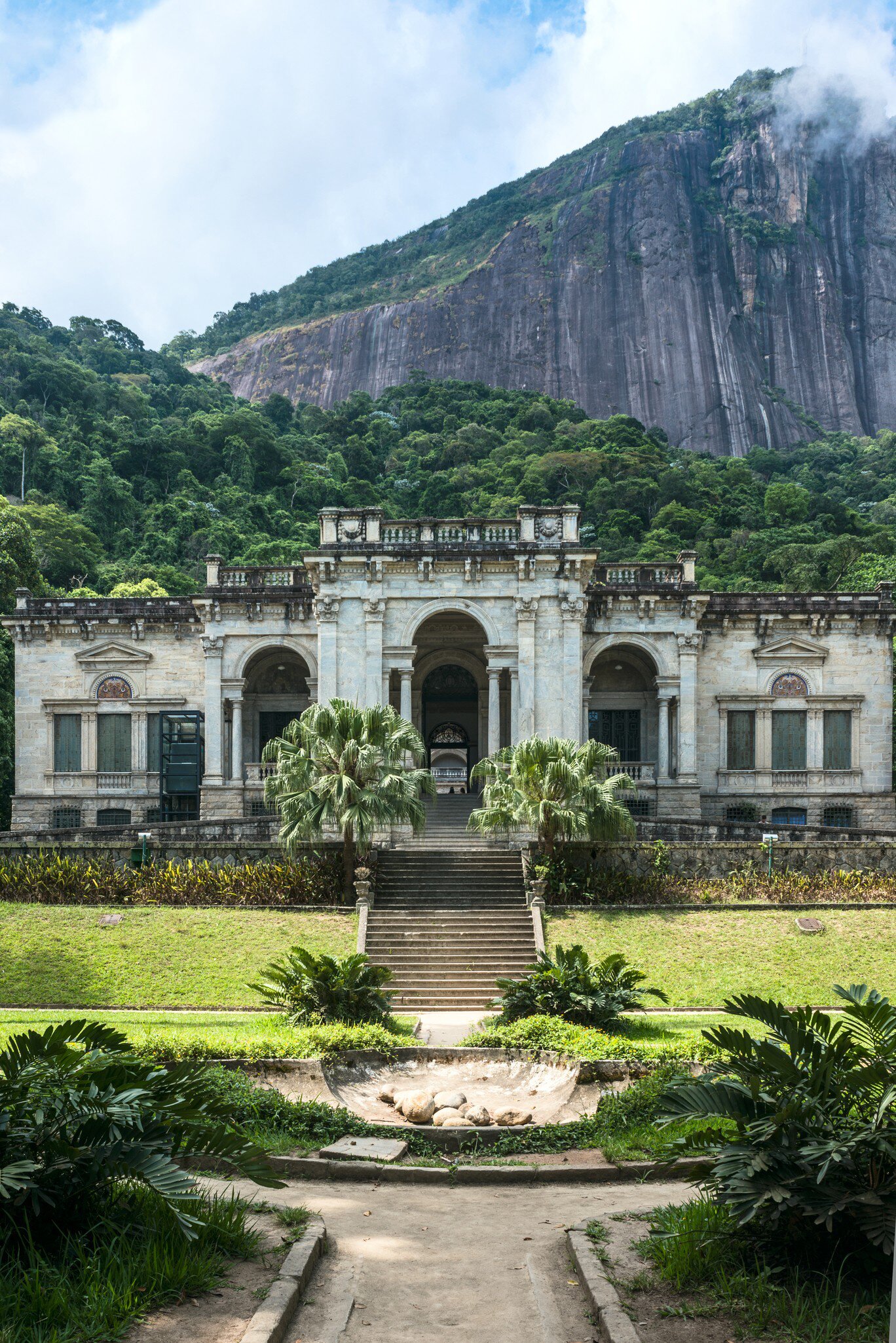 View of The Palacete in Parque Lage in Rio de Janeiro, Brazil.