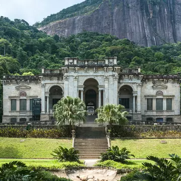 View of The Palacete in Parque Lage in Rio de Janeiro, Brazil.