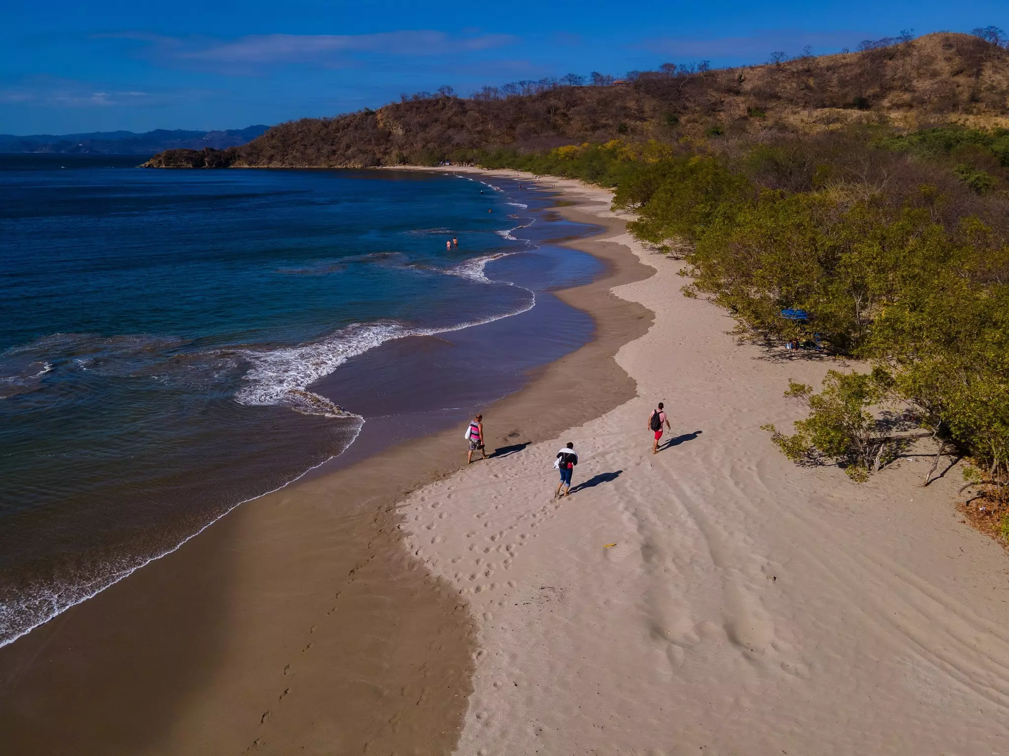Beautiful aerial view of Costa Rica Beach Playa Rajada in Cuajiniquil