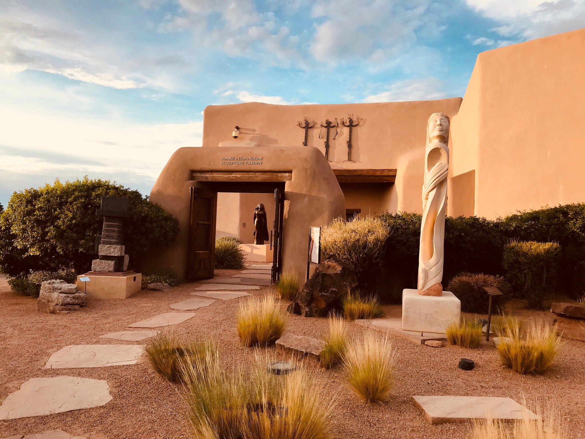 Entrance to the Sculpture Garden at the New Mexico Museum of Indian Arts and Culture.
