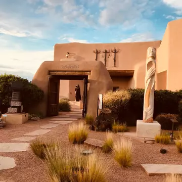Entrance to the Sculpture Garden at the New Mexico Museum of Indian Arts and Culture.