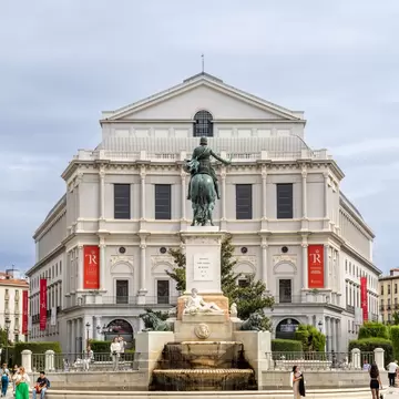 Exterior view of the Teatro Real in Madrid, Spain.