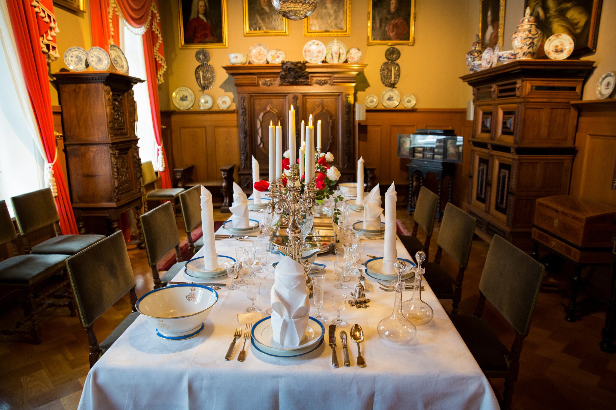 HELSINKI, FINLAND - FEB 04, 2019: Beautiful Christmas classic table setting with traditional Finnish treats. Original decorated interiors of the old house in the Sinebrychoff Art Museum. ; Shutterstock ID 1552613369;