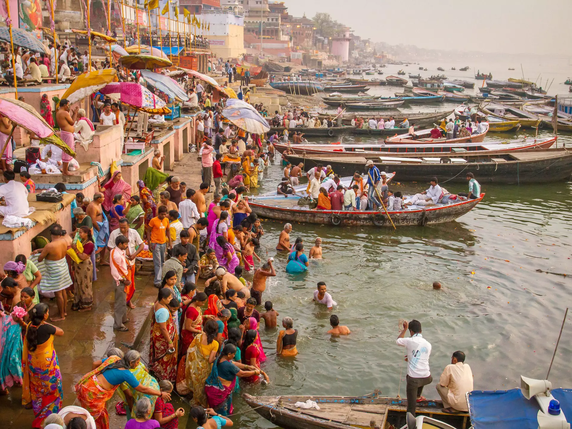 Boating on the River Ganges in Varanasi has a timeless magic. Getty Images
