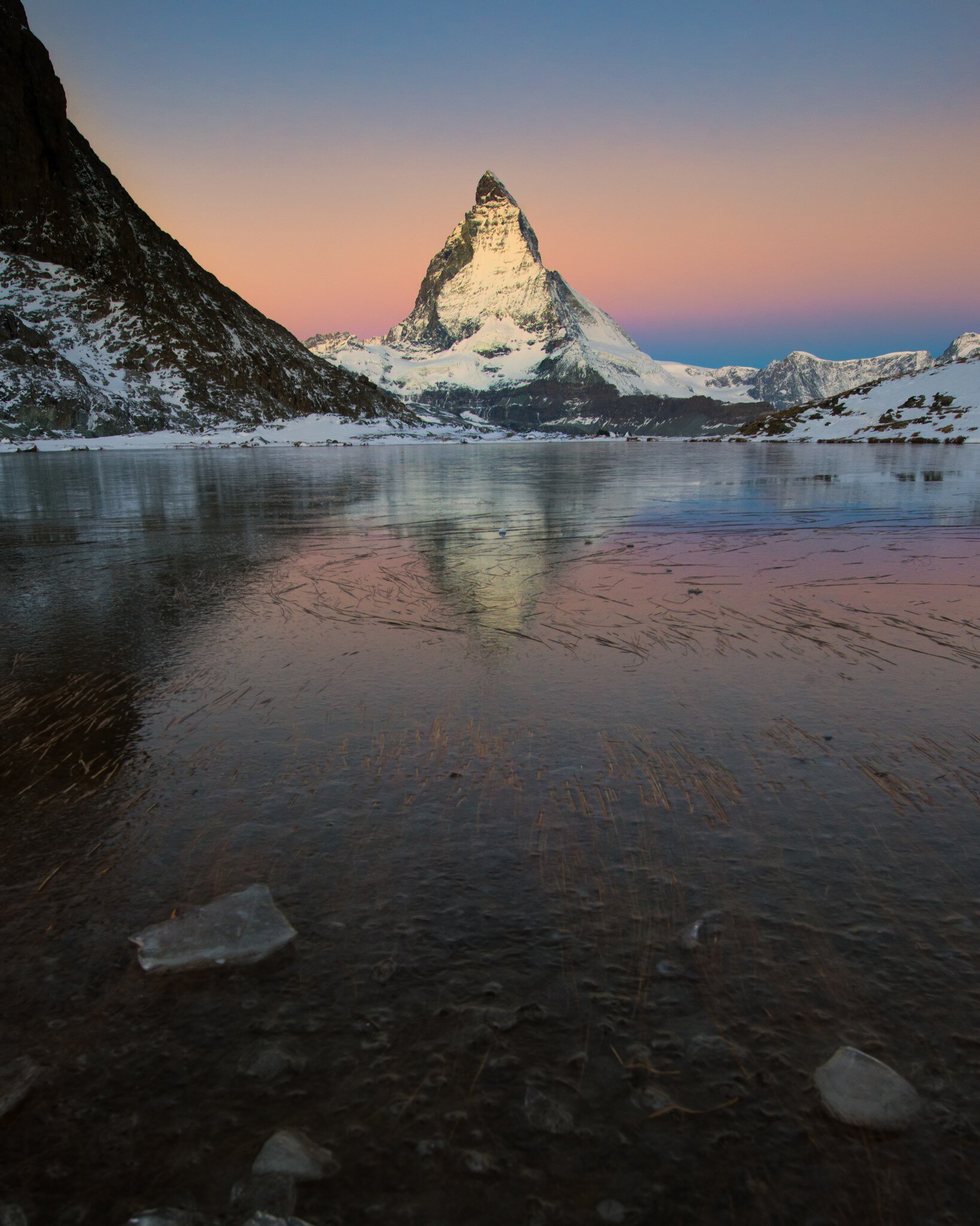 Matterhorn mountain at dusk
