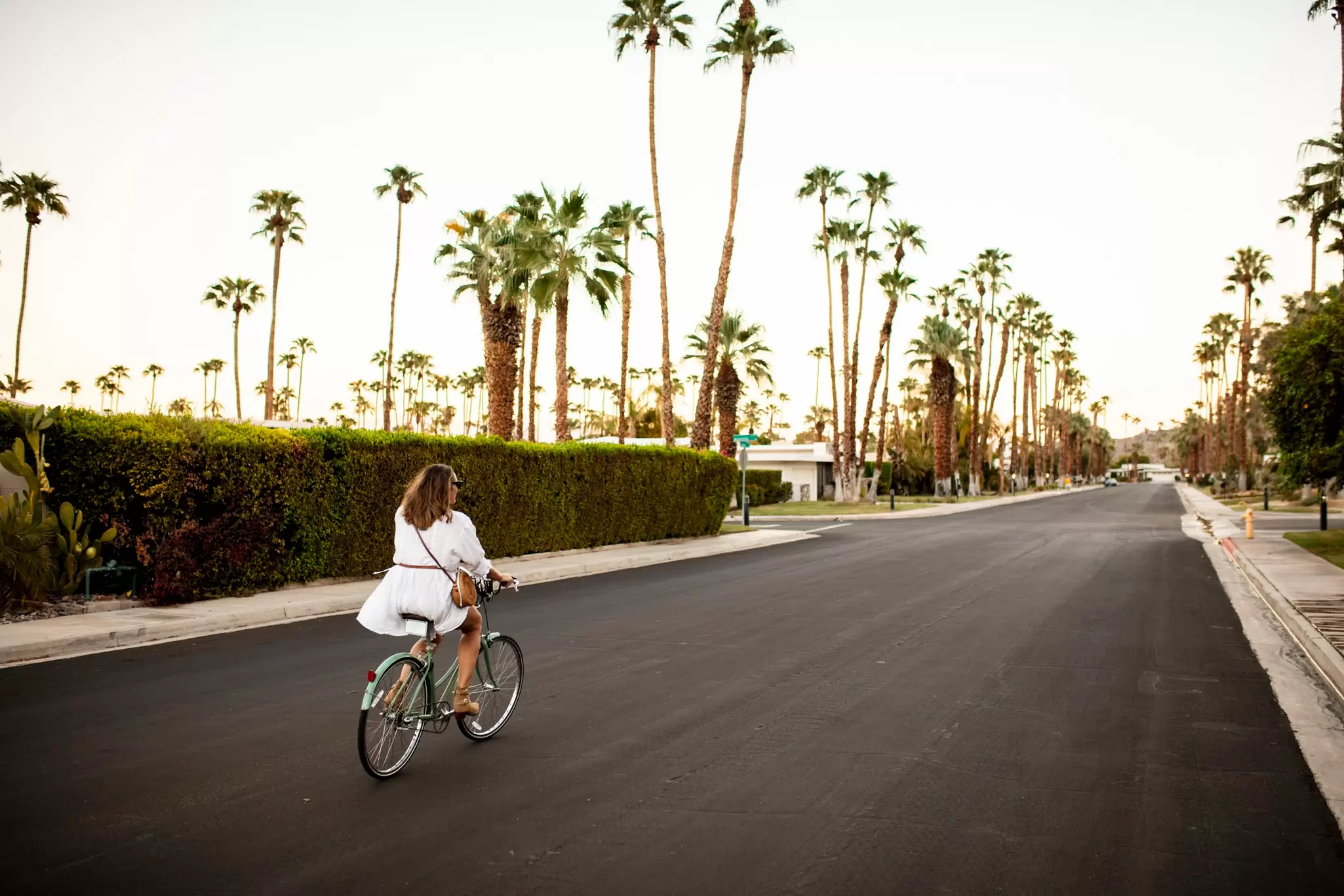 Mountain ranges and mid-century architecture in Palm Springs, California