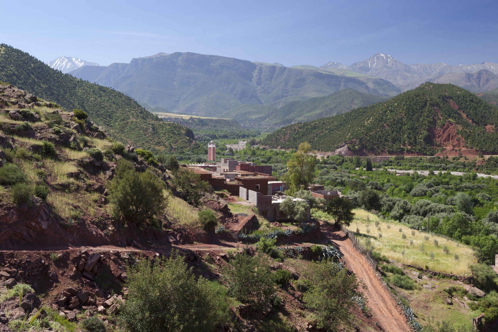 Berber village, Ourika Valley, Atlas Mountains, Morocco, North Africa, Africa