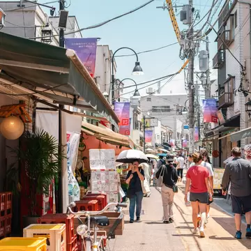 Tokyo, Japan - July 10, 2025 : Yanaka Ginza local shopping street, License Type: media, Download Time: 2026-02-05T18:19:59.000Z, User: LP_LHorst, Editorial: true, purchase_order: 56530 - Guidebooks, job: Photo Editorial, client: Tokyo 15 book, other: Lyn Horst