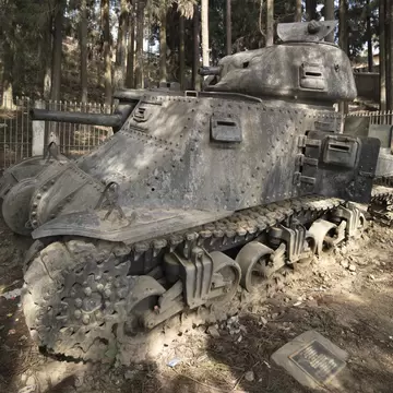 Military tank on display at Kohima War Museum of WW2, Kohima, India.
