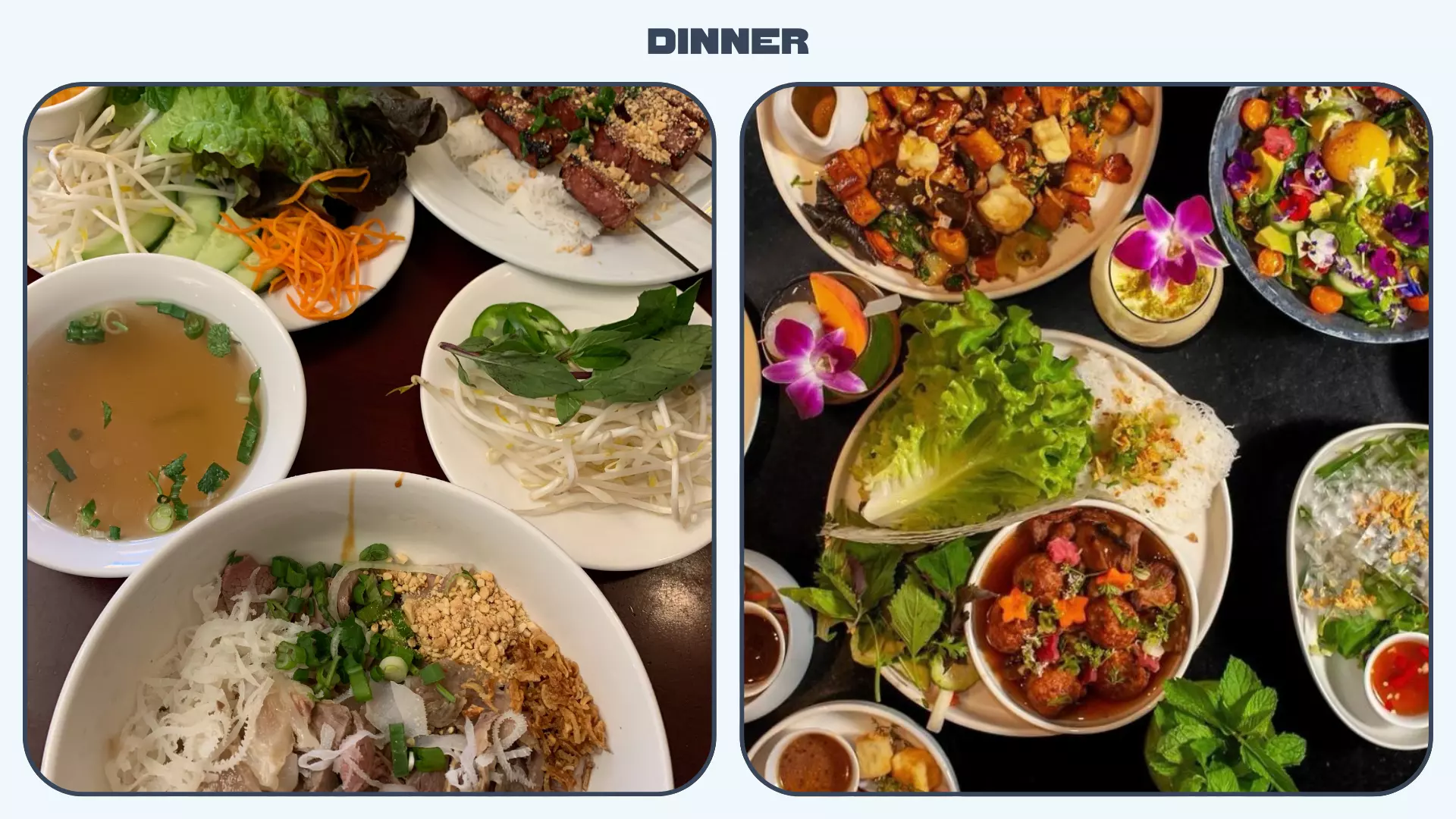 L: Bac Lieu is a high-end Vietnamese restaurant where fresh and clean cuisine is the order of the day © Margot Seeto; R: Lily's Vietnamese dishes are bursting with color and flavor like the rice bowls with lemongrass chicken and caramel shrimp © Lily