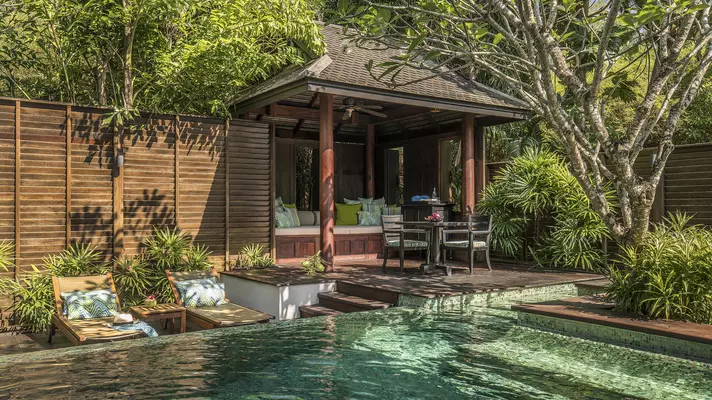 A villa's outdoor patio