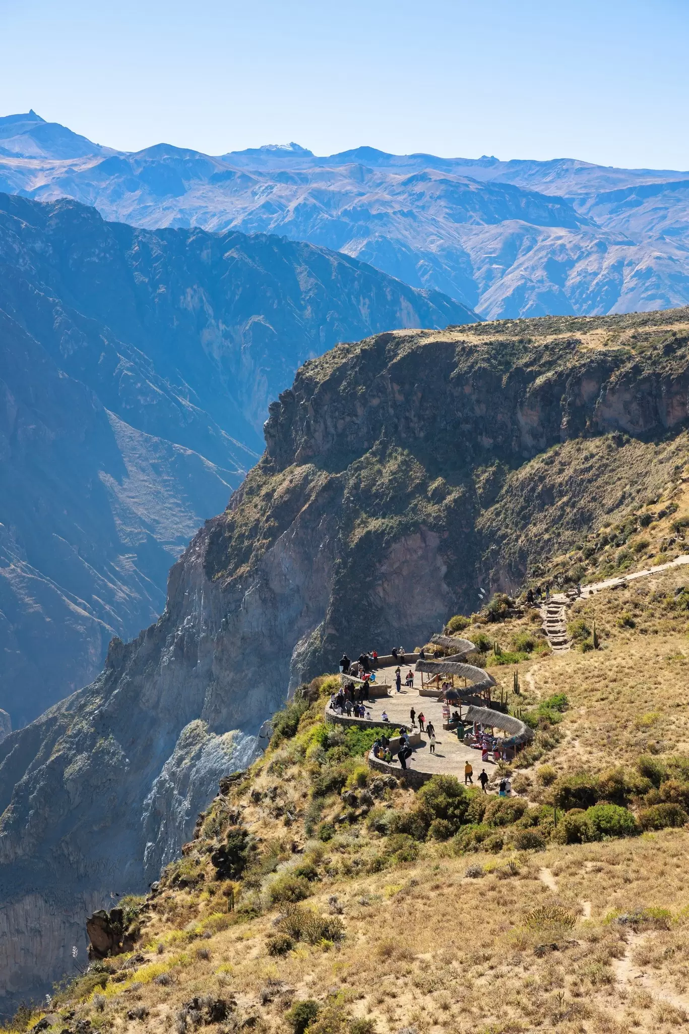 Condor viewpoint in the Colca Canyon in Arequipa. It is one of the main tourist destinations in Arequipa and Peru.