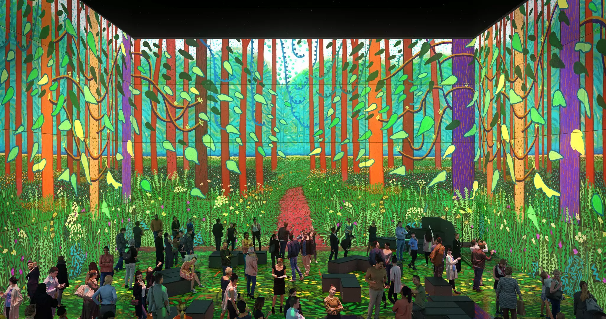 Installation of David Hockney's