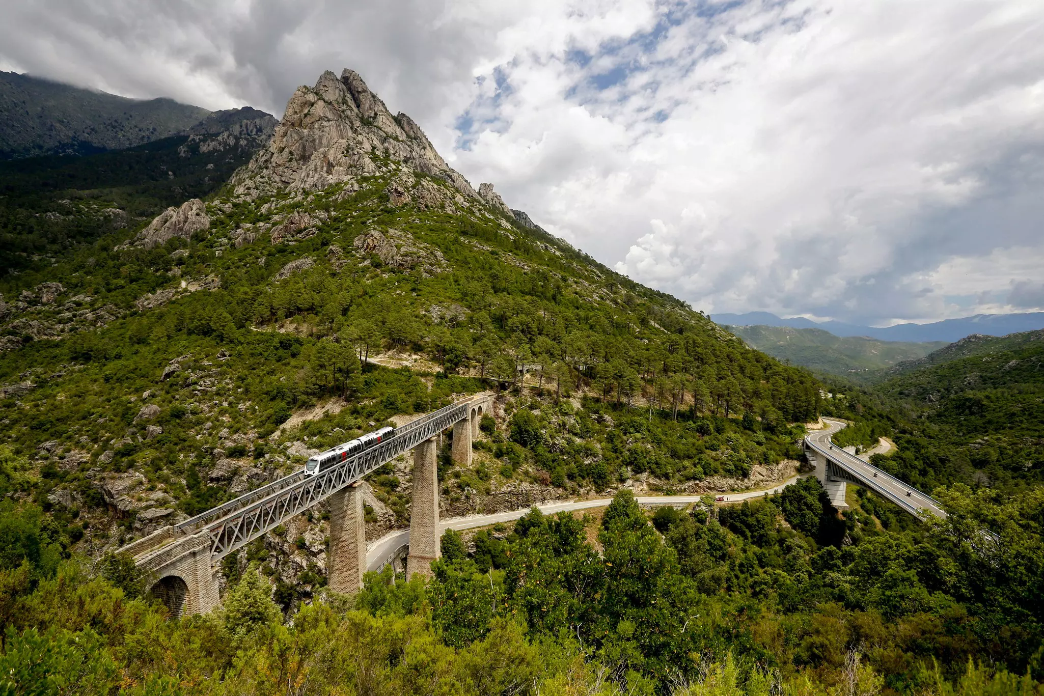 Take in the beautiful forests and Vecchio River while you cross the Eiffel Bride © Pascal Pochard-Casabianca/Getty Images