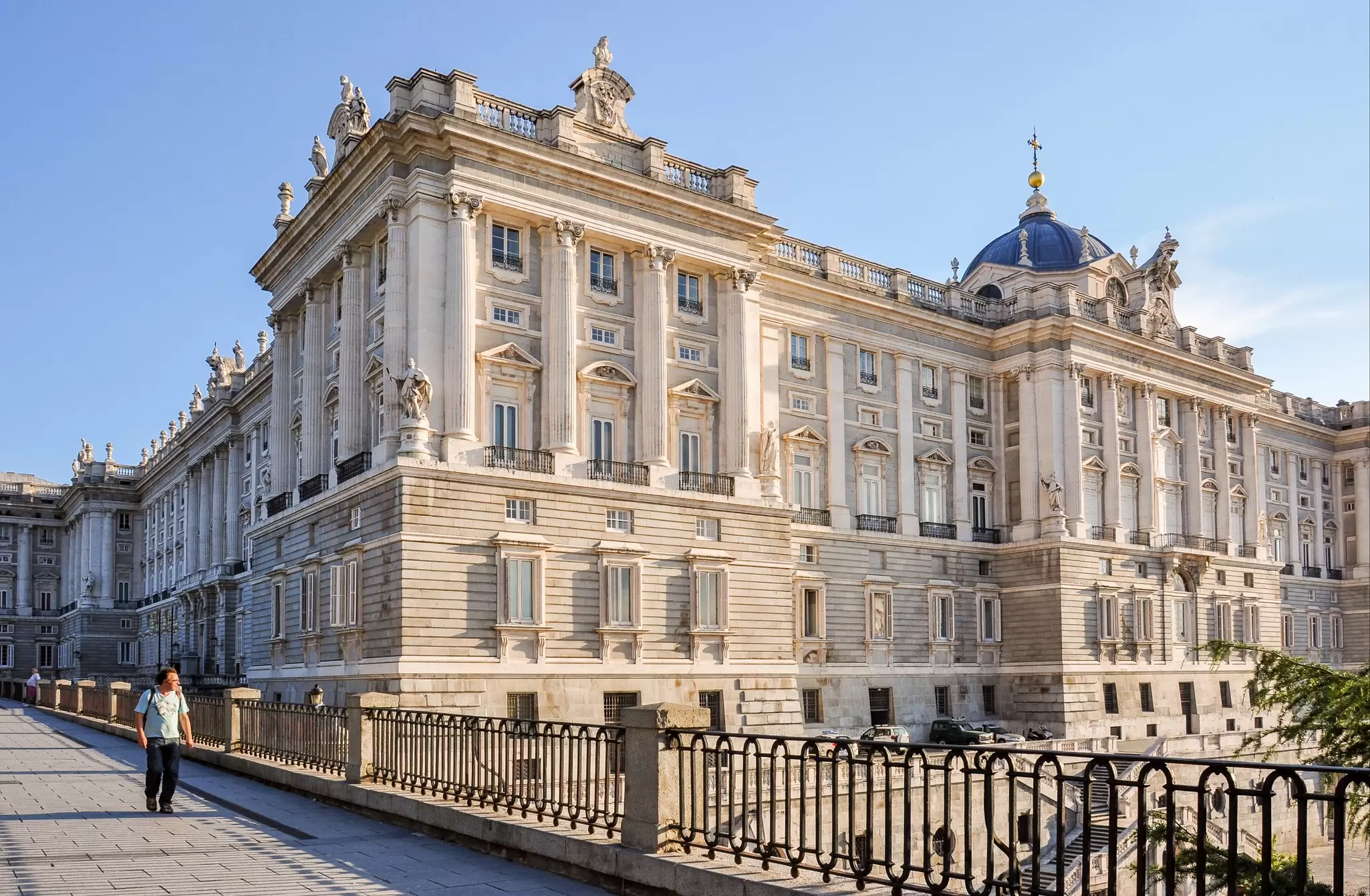 View of the Palacio Real in Madrid, Spain.