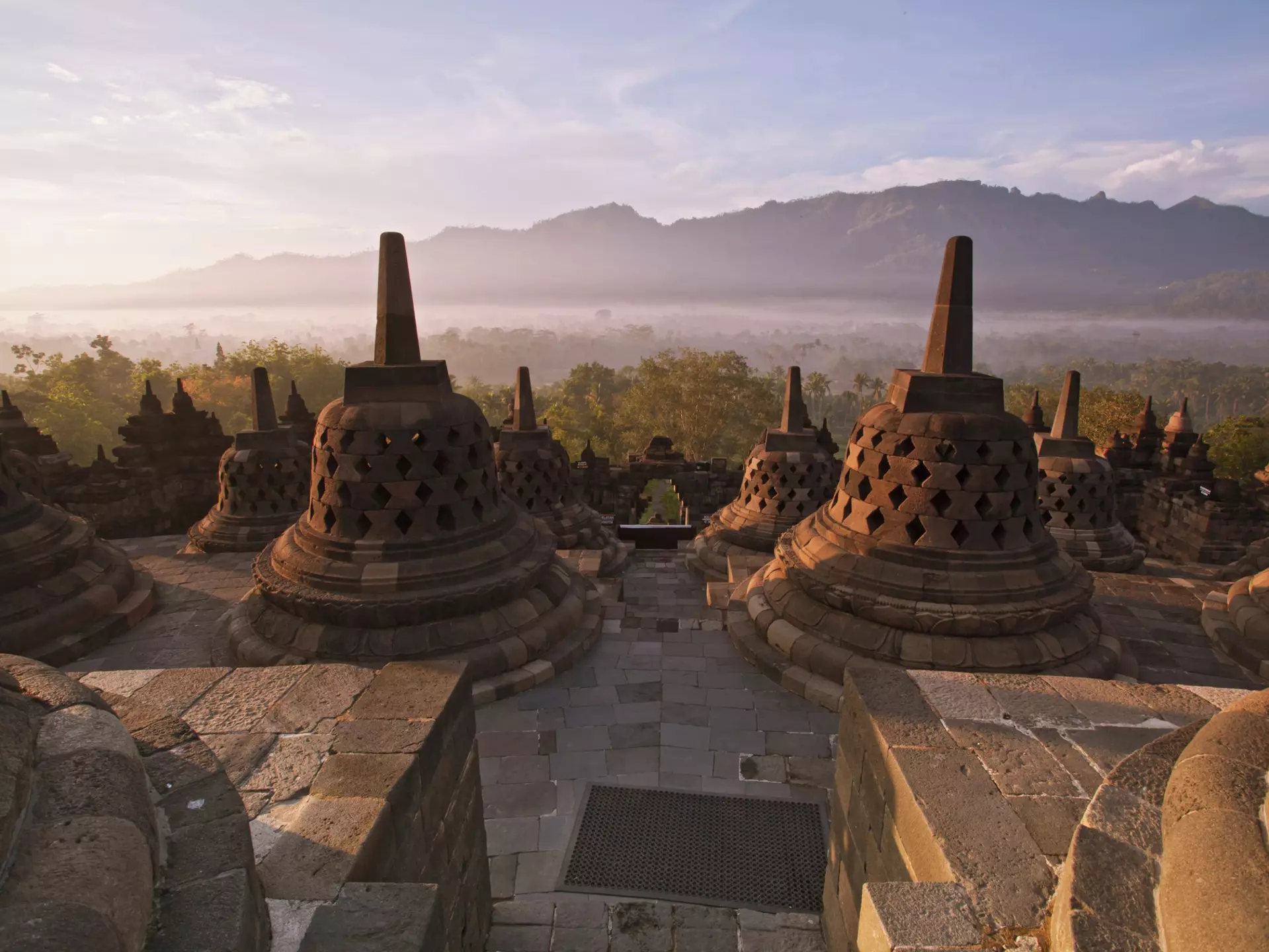 Borobudur in Java, Indonesia. vichie81/Getty Images