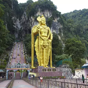Statue of Hindu god Murugan at Batu Caves.